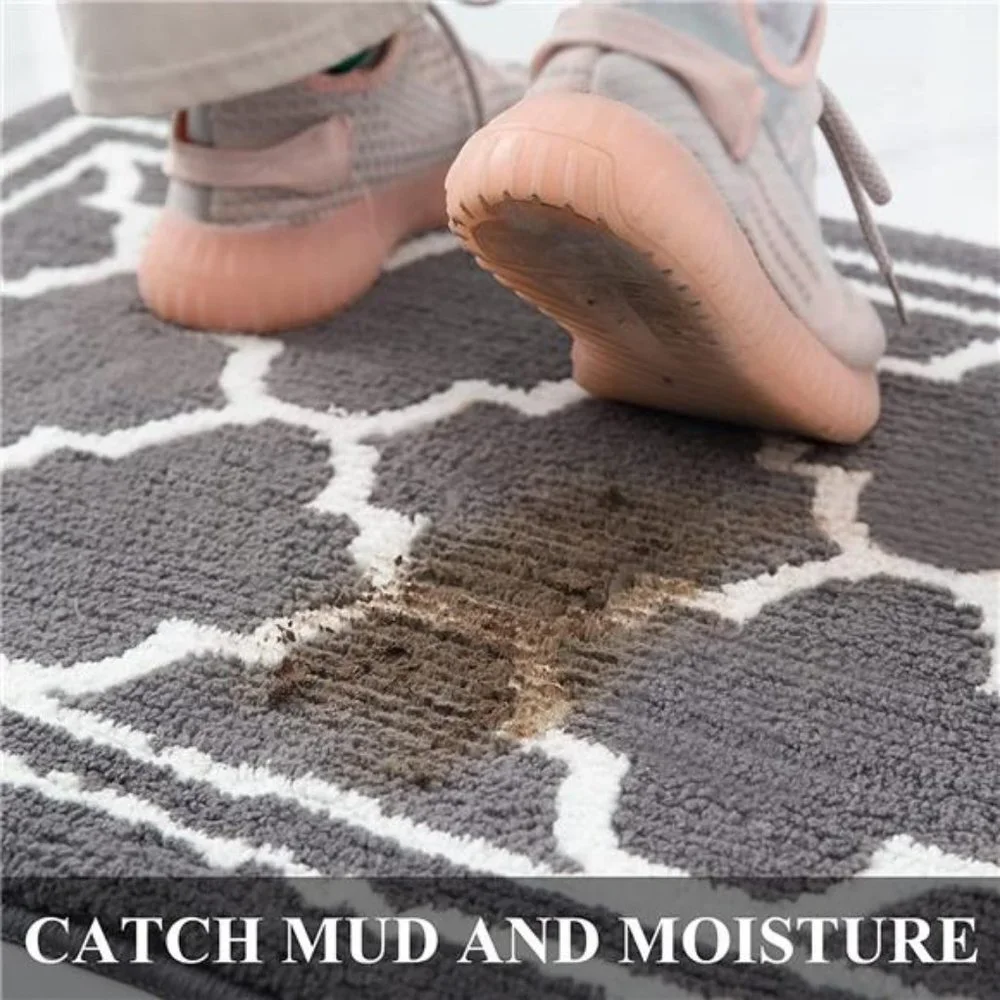 Door Mat (20x32,Grey) Resist Dirt and Absorbent Entryway Rug